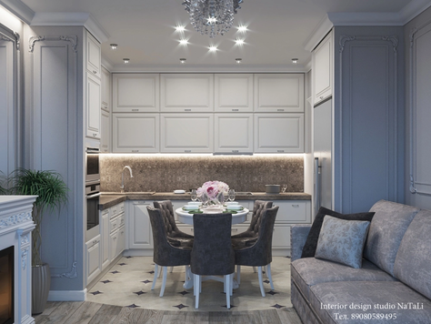 Дизайн интерьера в Челябинске "Квартира в ЖК Ньютон в классическом стиле"