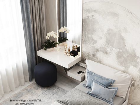 Дизайн интерьера в Челябинске "Подсветка "Луна"  в дизайн проекте комнаты для девочки"