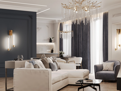 Дизайн интерьера квартиры-студии в Челябинске "Квартира в стиле Неоклассики"