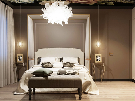 Дизайн интерьера в Челябинске "Согласованный вариант спальной комнаты."