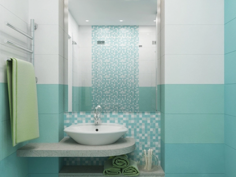 Дизайн интерьера в Челябинске "Санузел в голубом  цвете"