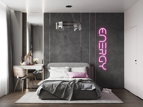 Дизайн интерьера четырехкомнатной квартиры в Челябинске "Дизайн комнаты для девочки подростка"