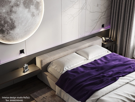 Дизайн интерьера в Челябинске "Спальная комната "Луна""