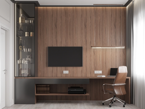 Дизайн интерьера в Челябинске "Дизайн интерьера кабинета. Поселок Вавиловец"