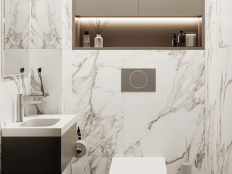 Дизайн интерьера коттеджа в Челябинске "Санузел гостевой"