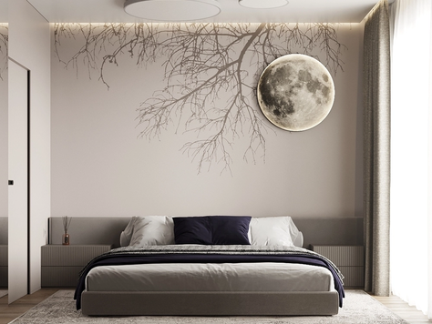 Дизайн интерьера в Челябинске "Спальная комната с подсветкой "Луна""
