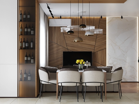 Дизайн интерьера квартиры-студии в Челябинске "Кухня- гостиная. Квартира в ЖК Лесопарковый"