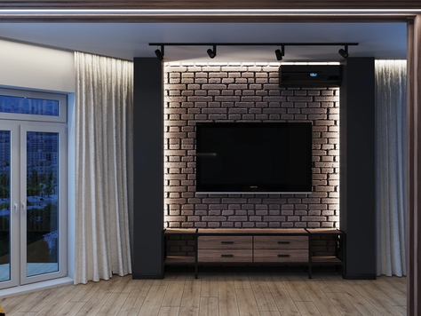 Дизайн интерьера квартиры-студии в Челябинске "Дизайн интерьера квартиры. Дом на Энтузиастов "