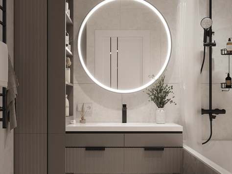 Дизайн интерьера в Челябинске "Ванная комната в кофейных оттенках"