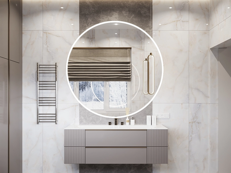 Дизайн интерьера загородного дома в Челябинске "Ванная комната из дизайн проекта в поселке "Европейский" "