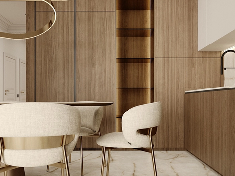 Дизайн интерьера Частного дома в Челябинске "Кухня-гостиная с элементами классики в доме 218 кв.м."