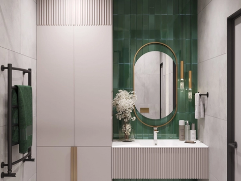 Дизайн интерьера ванной в Челябинске "Дизайн гостевого санузла"