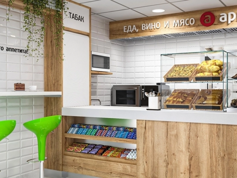 Дизайн интерьера супермаркета в Челябинске "ЕДА ВИНО И МЯСО магазин продуктов у дома в Челябинске"