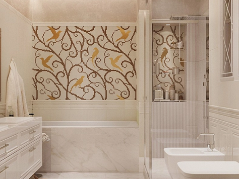 Дизайн интерьера комнаты в Челябинске "Ванные интерьеры в стиле ар-деко"