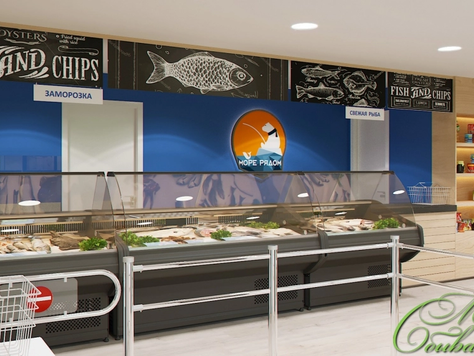 Дизайн интерьера торгового комплекса в Челябинске "Интерьер рыбного магазина"
