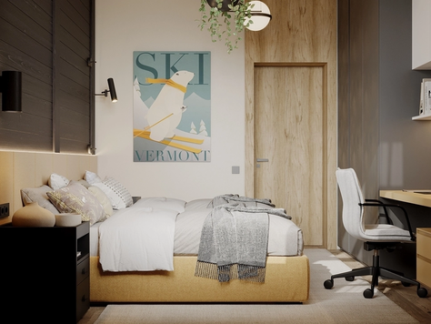 Дизайн интерьера в Челябинске "Спальня сыновей/ "Шале" Дом выходного дня"