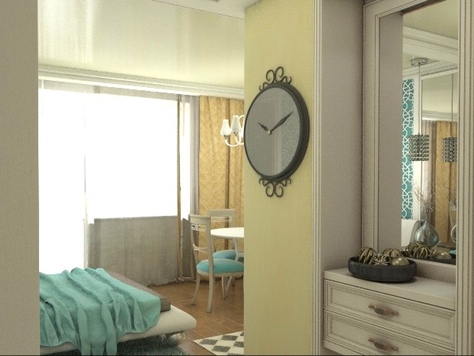 Дизайн интерьера однокомнатной квартиры в Челябинске "интерьер квартиры-студии в мкр "Парковый 2""